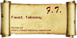 Faust Taksony névjegykártya